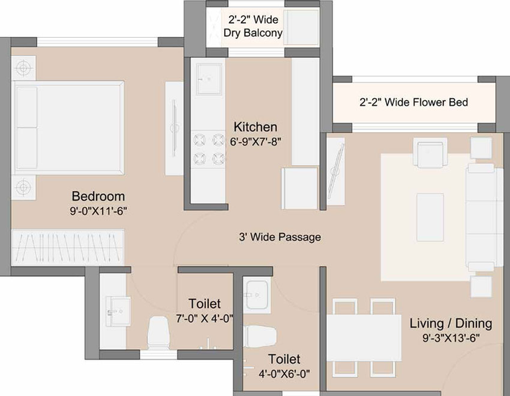 1 BHK Flat in Sunteck Maxx World in Naigaon East, Palghar - Image 435486