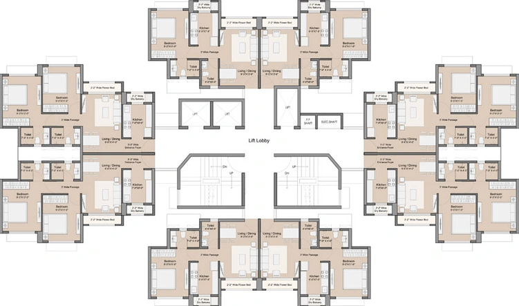 Floor Plan of Sunteck Maxx World in Naigaon East, Palghar - Image 17766
