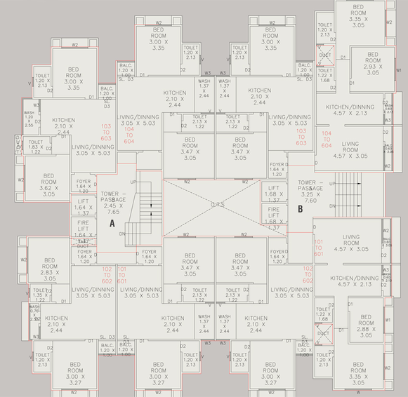 Floor Plan of Dhanraj Dharm Shikhar Residency in Waghodia Road, Vadodara - Image 104077