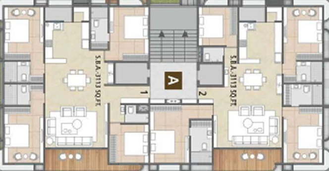 Floor Plan of Millionaires Lifestyle in Vesu, Surat - Image 175913