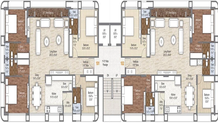 Floor Plan of Rameshwaram Devbhoomi in Vesu, Surat - Image 177076
