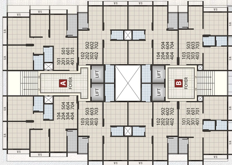 Floor Plan of Siddharth Skyz in Vavol, Gandhinagar - Image 98540