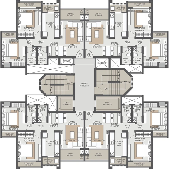 Floor Plan of Evershine Amavi 303 in Virar West, Palghar - Image 17846