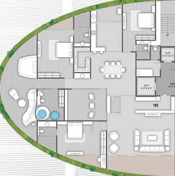 4 BHK Flat in Raghuvir Shell in Dumas Road, Surat - Image 818599
