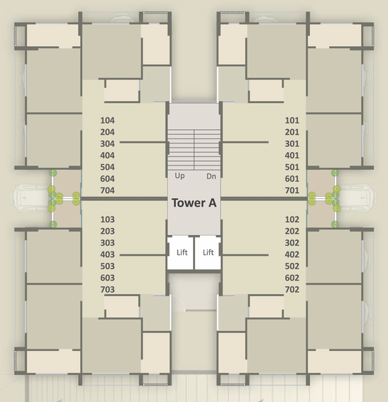 Floor Plan of Viswam Residency in Gotri, Vadodara - Image 98754