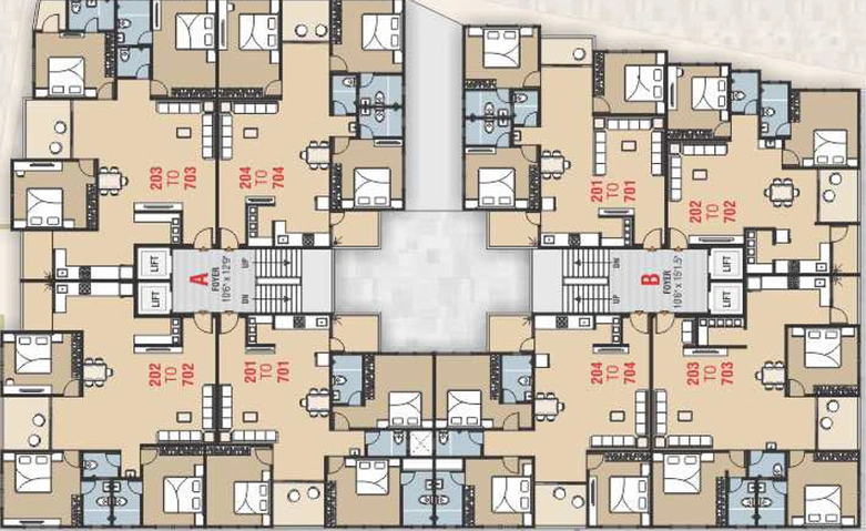 Floor Plan of ATJ Sarthak Serenity in Randesan, Gandhinagar - Image 98575