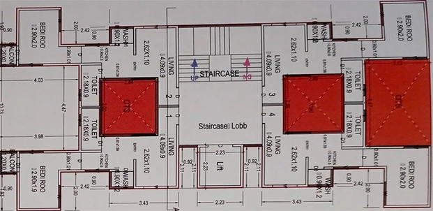 Floor Plan of Shreenathji Ambica Residency in Dabhoi Road, Vadodara - Image 182483