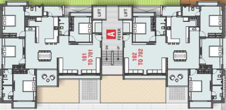 Floor Plan of Fortune Atlantis in Kudasan, Gandhinagar - Image 98643
