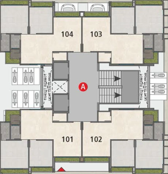 Floor Plan of Keith Kiran Fortune Tower in Nana Varachha, Surat - Image 175265
