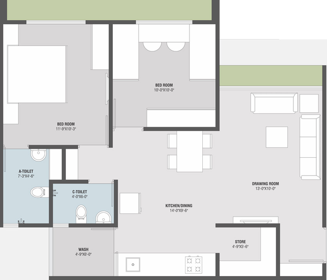 2 BHK Flat in RK Neelkanth Ocean in Vavol, Gandhinagar - Image 681217