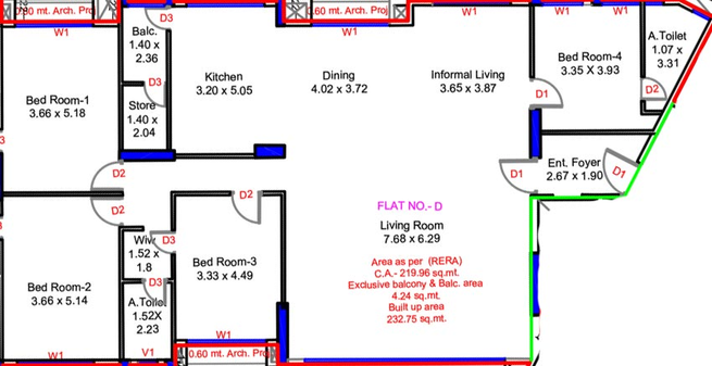 4 BHK Flat in Shilp Heavenly Heights in Athwa, Surat - Image 818233