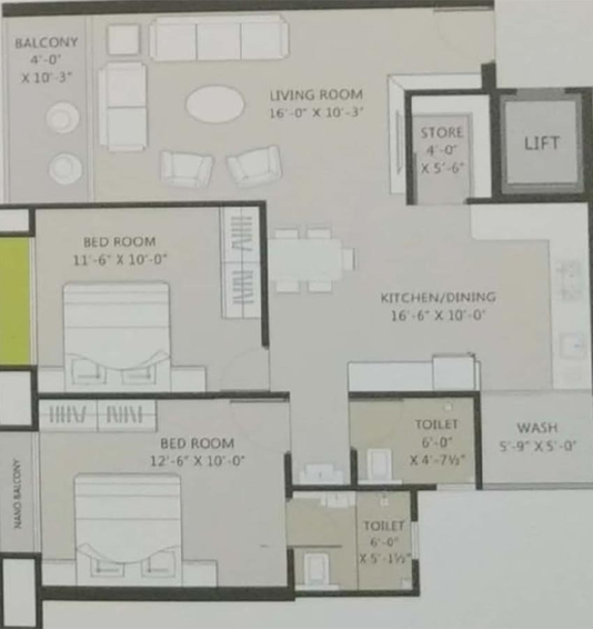 2 BHK Flat in Simandhar Hills in Pal, Surat - Image 819629