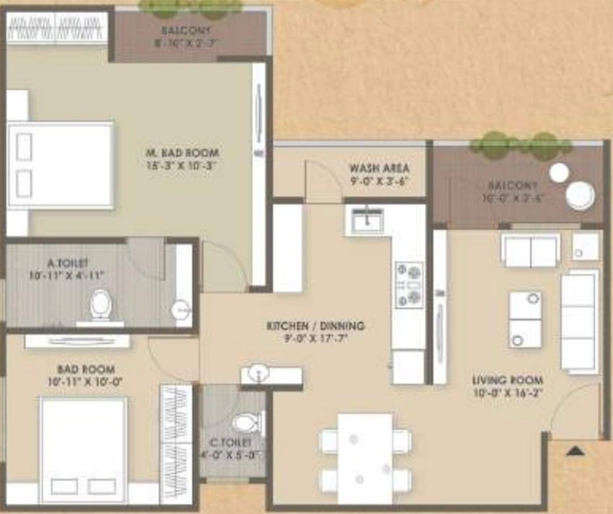 2 BHK Flat in Shivam Mahant Villa in Kalali, Vadodara - Image 822034