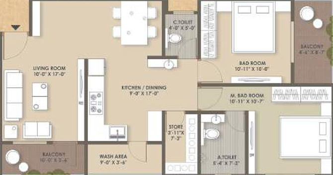2 BHK Flat in Shivam Mahant Villa in Kalali, Vadodara - Image 822035