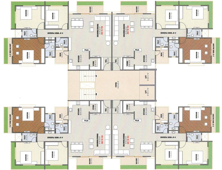 Floor Plan of Marriott Parklane Green in Koba, Gandhinagar - Image 99130