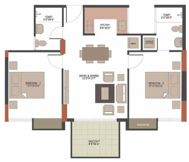 2 BHK Flat in Ukn Belvedere in Devanahalli, Bangalore - Image 681708