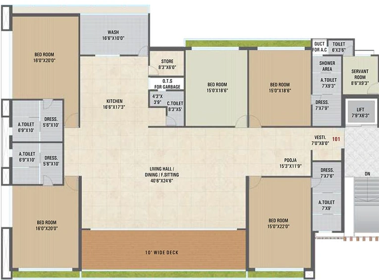 5 BHK Flat in Tapi River Scape in Mota Varachha, Surat - Image 818933