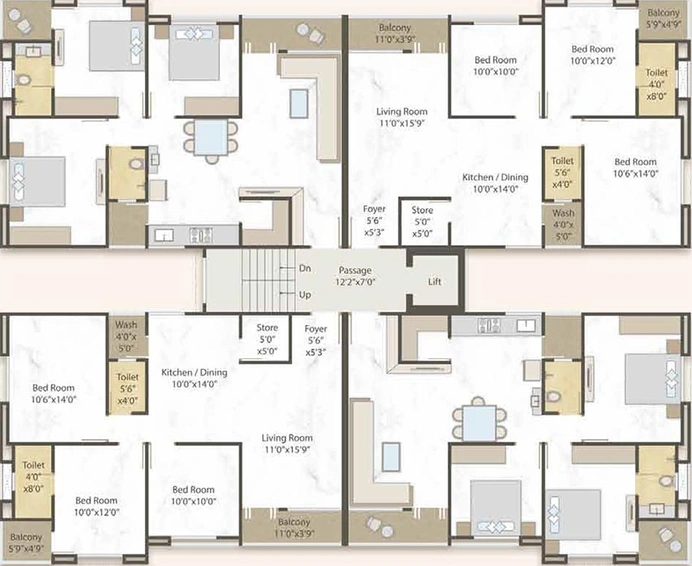 Floor Plan of Darshanam High View in New Karelibaug, Vadodara - Image 184208