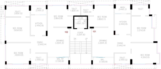 Floor Plan of Hemvir Aura in Ambawadi, Ahmedabad - Image 98915