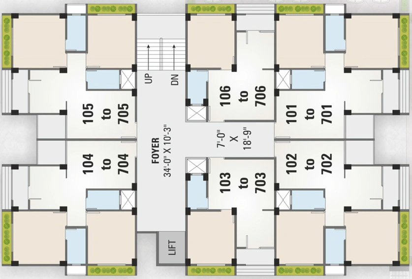 Floor Plan of Rajdeep Royal in Kalol, Gandhinagar - Image 98923