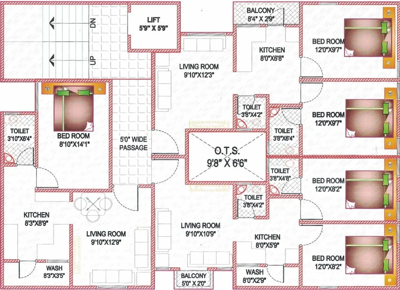 Floor Plan of Om Shubham Avenue in Navapura, Vadodara - Image 202567