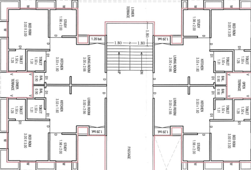 Floor Plan of Pradhan Glenwoods in Sevasi, Vadodara - Image 192706