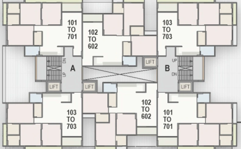 Floor Plan of Kabir Aditya Elegance in Pethapur, Gandhinagar - Image 98937
