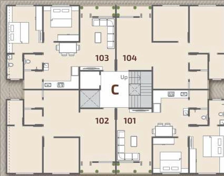 Floor Plan of Balkishor Apartments in Manjalpur, Vadodara - Image 183564