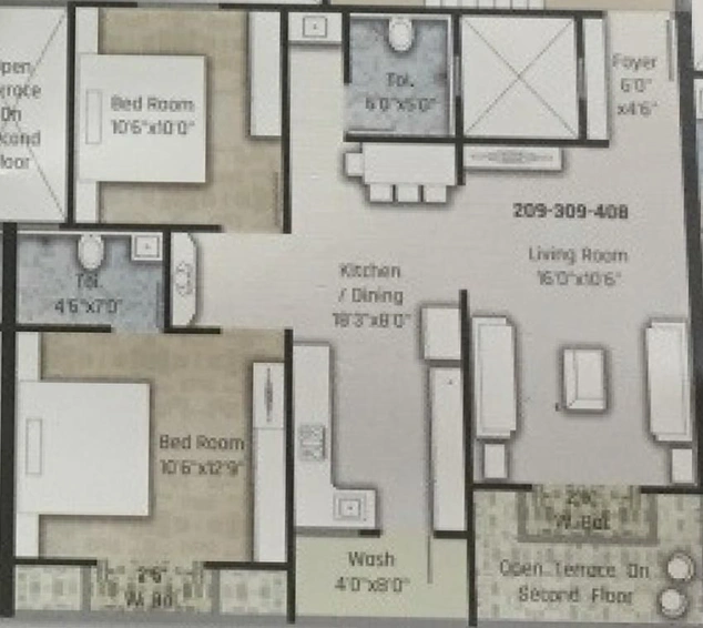 2 BHK Flat in Balaji Exotica in Chhani, Vadodara - Image 820862