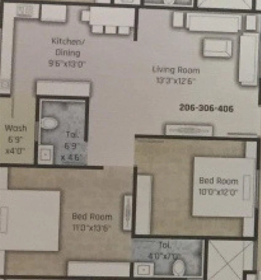 2 BHK Flat in Balaji Exotica in Chhani, Vadodara - Image 820863
