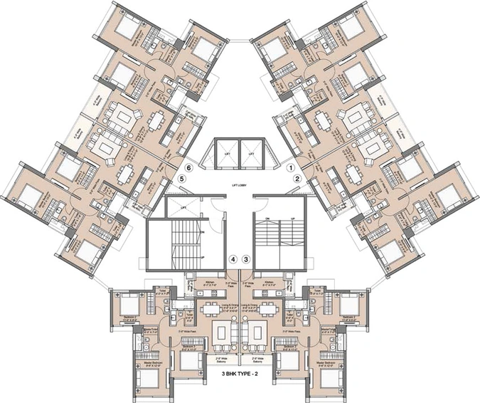Floor Plan of Sunteck Beach Residences in Vasai West, Palghar - Image 17864