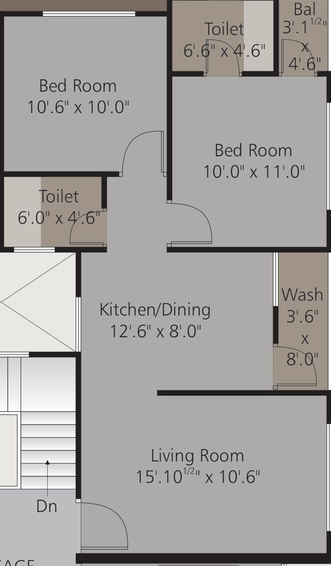 2 BHK Flat in Parshwa Central Park in Manjalpur, Vadodara - Image 820915