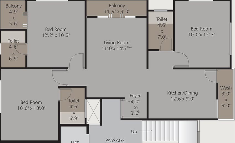 3 BHK Flat in Parshwa Central Park in Manjalpur, Vadodara - Image 820916