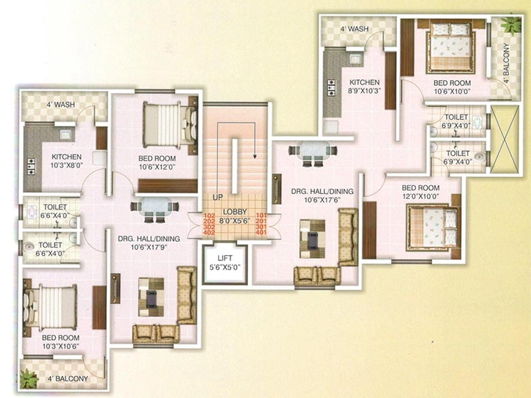 Floor Plan of Prerna Waman Prerna Enclave in Friends Colony, Nagpur - Image 166554