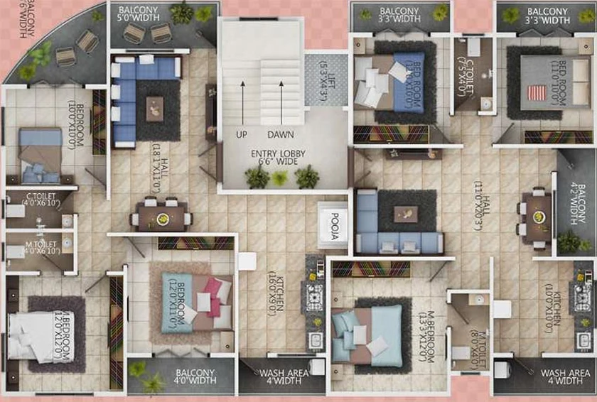 Floor Plan of Asha Swapnil Residency in Somalwada, Nagpur - Image 166472