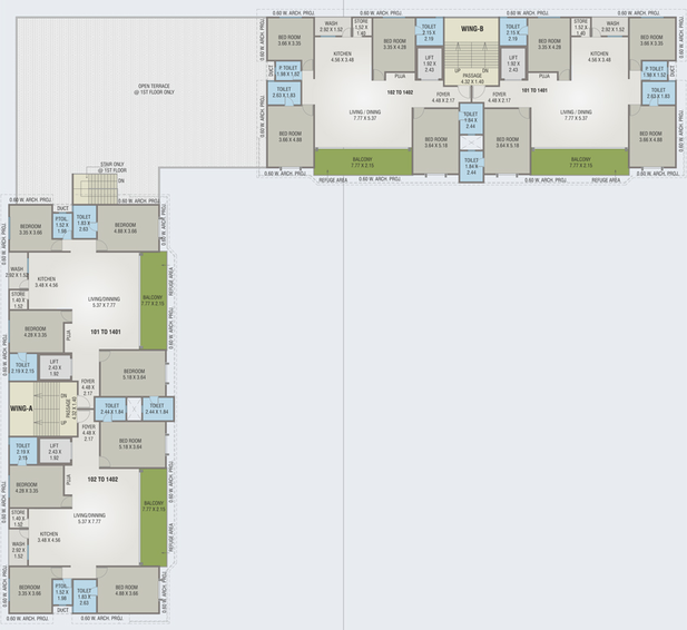 Floor Plan of Courtyard Trilogy in Sevasi, Vadodara - Image 99122