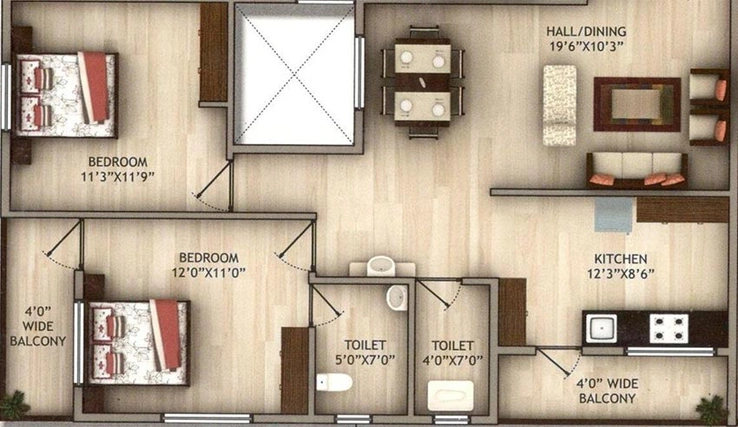 2 BHK Flat in Arjun Balaji Apartment in Somalwada, Nagpur - Image 815168