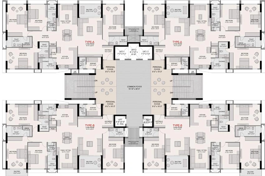 Floor Plan of Ganesh Malabar Retreat in Tragad, Ahmedabad - Image 98982