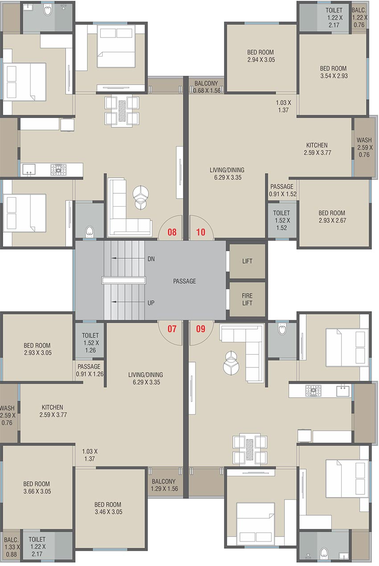 Floor Plan of Sharda Ekdant Skyline in Waghodia Road, Vadodara - Image 184530