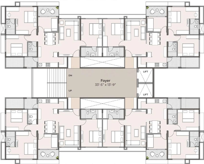 Floor Plan of Ganesh Malabar Exotica in Tragad, Ahmedabad - Image 98995