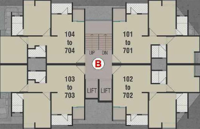 Floor Plan of Prem Shanti Seven Sky in Manjalpur, Vadodara - Image 193812