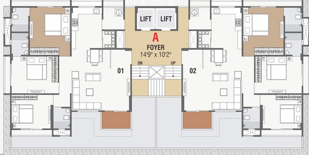 Floor Plan of Shree Govindam Residency in Raysan, Gandhinagar - Image 99079