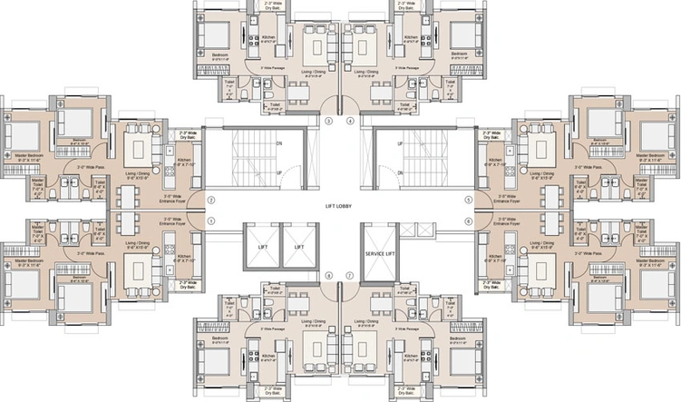 Floor Plan of Sunteck One World in Naigaon East, Palghar - Image 17898