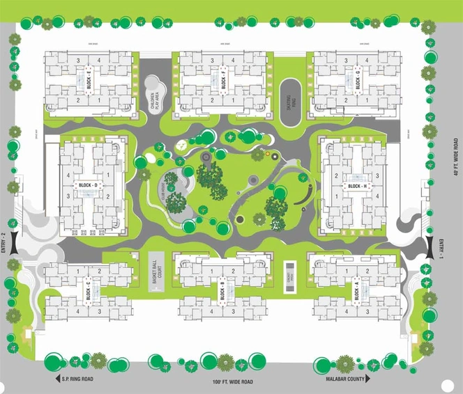 Master Plan of Ganesh Malabar County 2 in Tragad, Ahmedabad - Image 99438