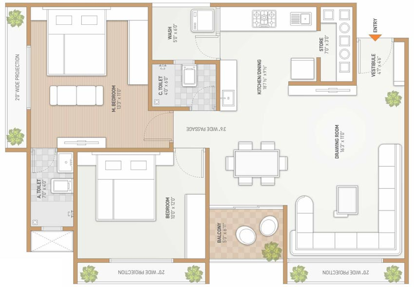 2 BHK Flat in Shree Ganesh Era in Sargasan, Gandhinagar - Image 682992