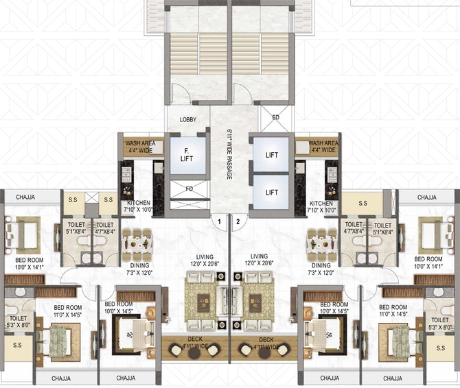 Floor Plan of Delta Icon in Airoli, Navi Mumbai - Image 99313