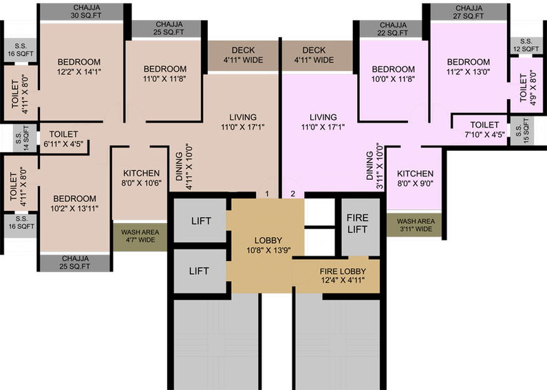 Floor Plan of Delta Luxuria in Airoli, Navi Mumbai - Image 100586