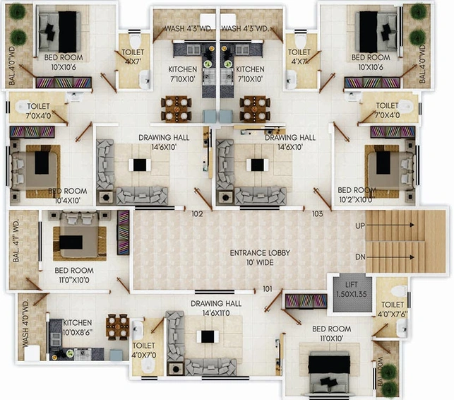 Floor Plan of Galaxy Mansion 9 in Besa, Nagpur - Image 164587