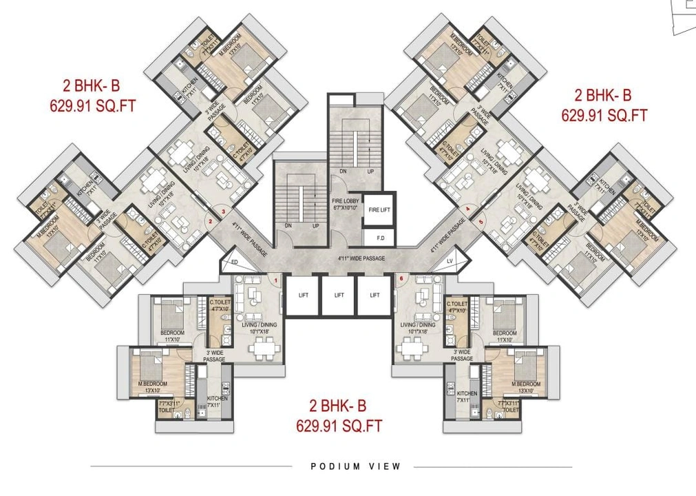 Floor Plan of Galaxy The Notch in Airoli, Navi Mumbai - Image 125803