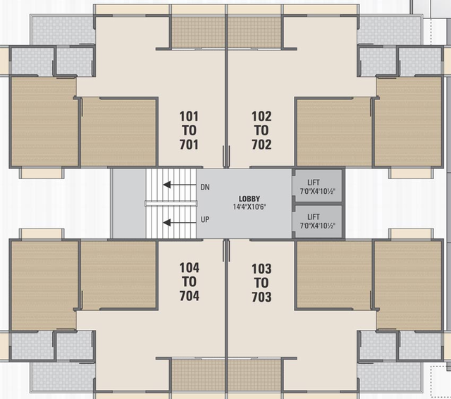 Floor Plan of Dwarkesh Kanan Residency in Lambha, Ahmedabad - Image 99917